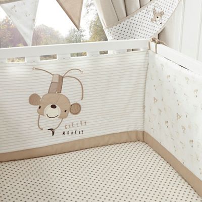 Cheeky monkey cot bumper